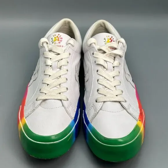 Converse Golf Le Fleur One Star Ox Rainbow Mens 13 White Shoes Sneakers Leather